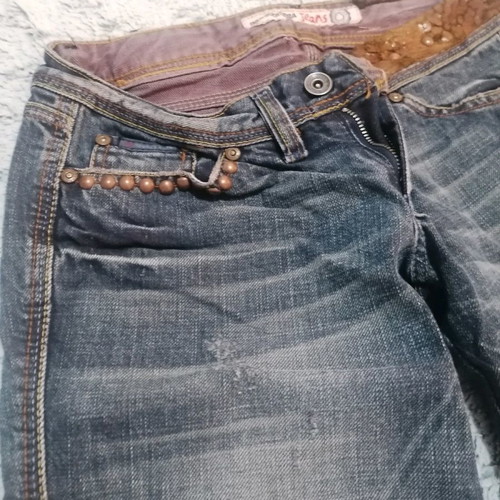 Rossodisera jeans size 42 (S) low waist with leather details