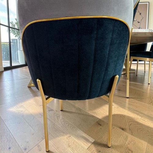 Dining Chair with Gold Metal Legs 50x90cm New