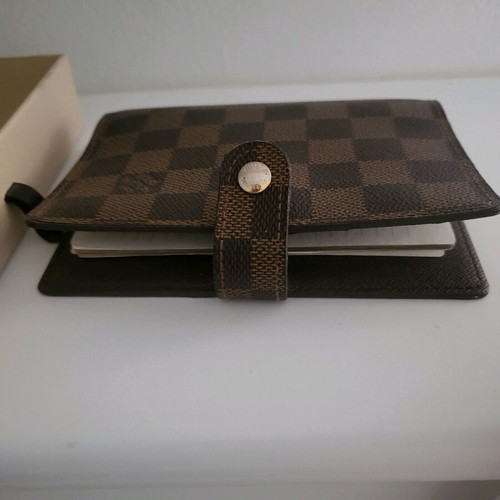 Louis Vuitton Damier agenda used, brown, with box