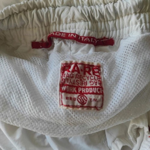 Rare men's swimsuit large, wearable as bermuda, used, white and black