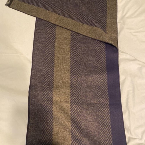 Amelie scarf new, dark blue and grey, 185x33 cm, cotton and polyester