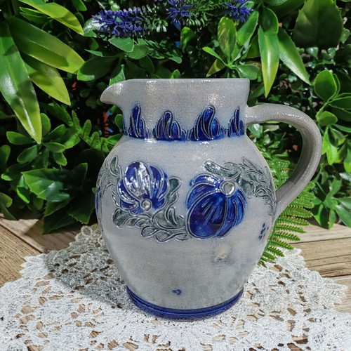 Authentic French ceramic jug from Alsace Krumeich Hubert Betschdorf 0.5L