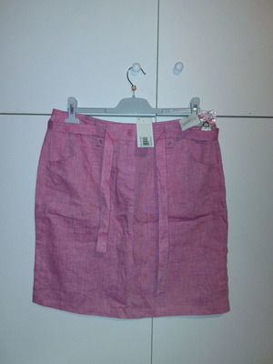 Taifun women's skirt new, linen, size 42, red-pink