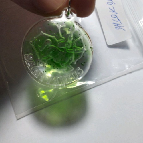Handmade pendant with zodiac "Pisces" or "Sagittarius" or "Aquarius" or "Capricorn" made of liquid glass