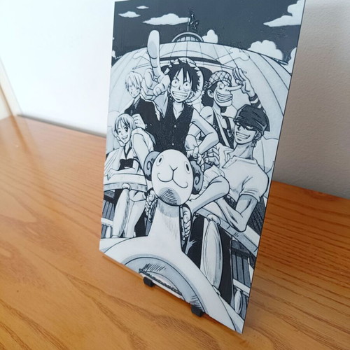 StrawHats Nakama embossed poster with stand new (24x17cm)