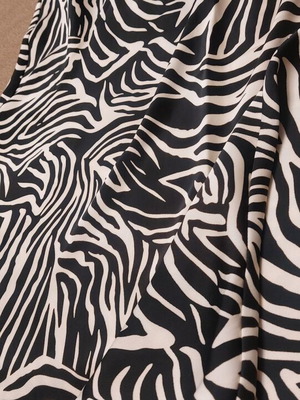 Zara satin midi skirt new with zebra print, size M