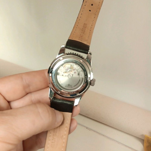 Elysee Automatic White Watch Dusseldorf Germany 3 ATM, unused, leather strap