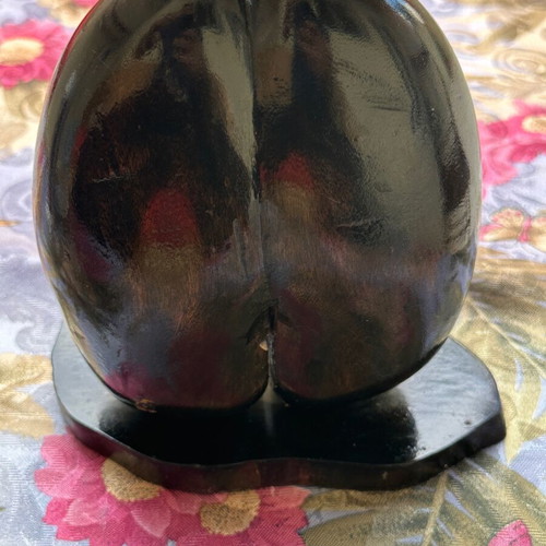 Vintage wooden Seychelles decorative figurine used, coconut