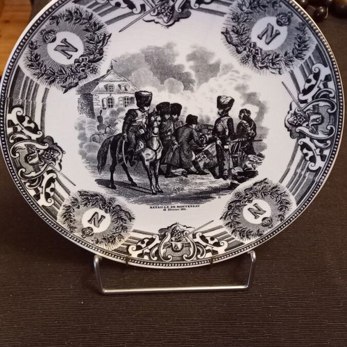 Belgian Boch La Louvière Ceramic Plate Napoleon Battle of Montereau