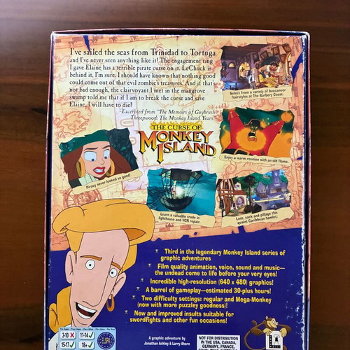 Curse of Monkey Island PC game used, Greek release complete in box