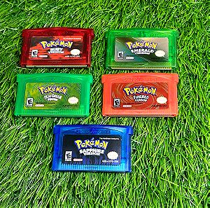 5 Κασέτες Pokémon Gameboy Advance