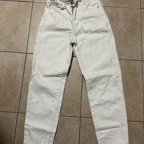 Zara women's pants used, mom fit, white, size XXS