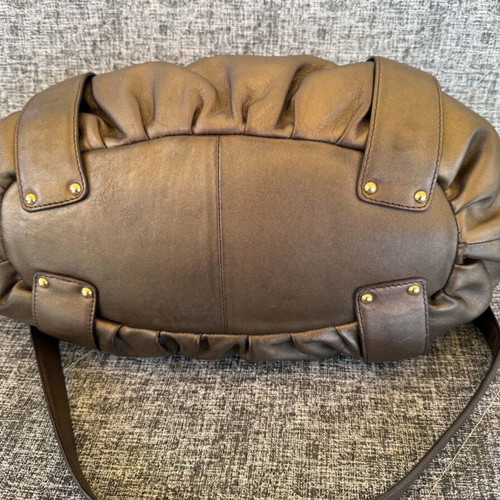Kesslord leather shoulder bag used, brown, 26x34x12 cm