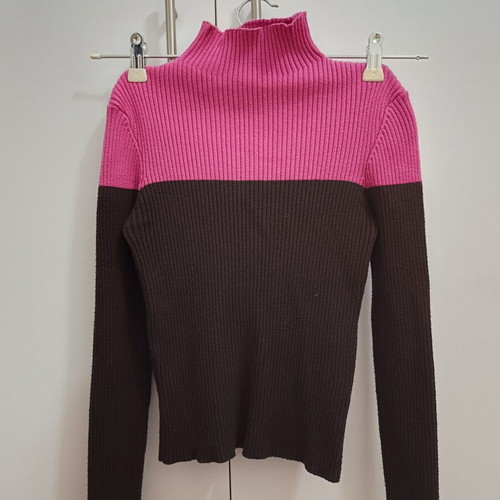 Zara turtleneck sweater like new, brown and pink, size S