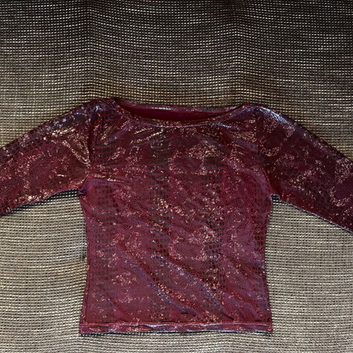 Women's blouse burgundy with animal print, like new, size S