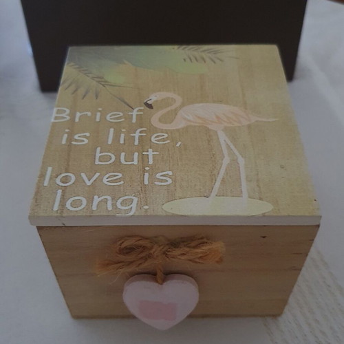 Wooden jewelry box 10cm x 10cm new