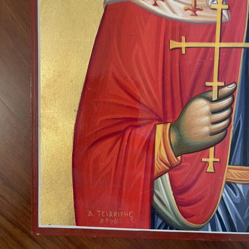 Byzantine Handmade Icon of Saint Kyriaki Like New