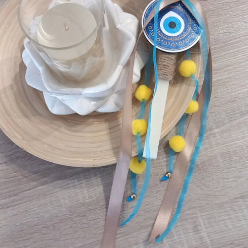 Handmade Easter Candle 2026 new, boho style with eye decoration