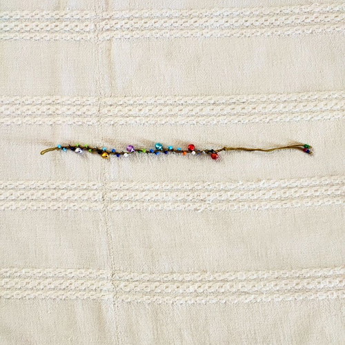 Handmade anklet with colorful beads and bells like new, boho style