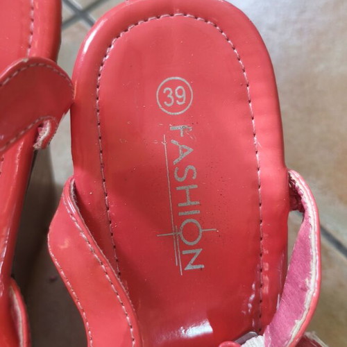 Platform sandals size 39 used, peach color, 12 cm heel, Fashion brand