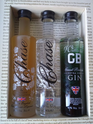 Chase Gin & Vodka gift set new, 3 bottles 50ml