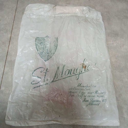 Vintage plastic bag from Mouger store 1950s 1960s used