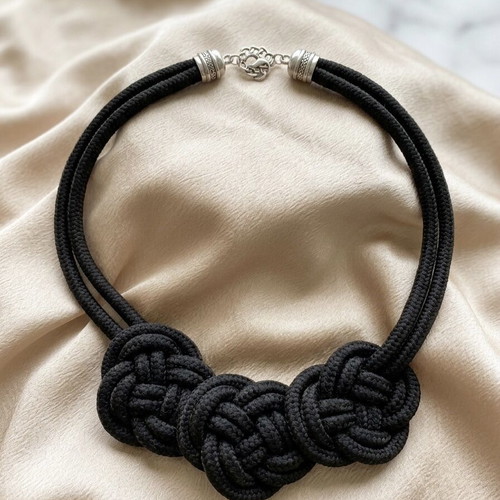 Handmade necklace like new, black