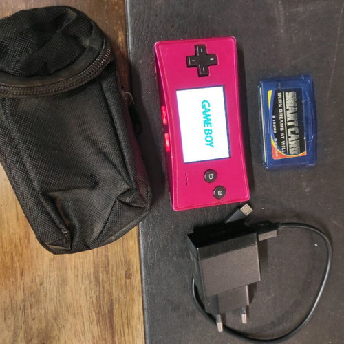 Gameboy Micro used with cartridge, case and charger