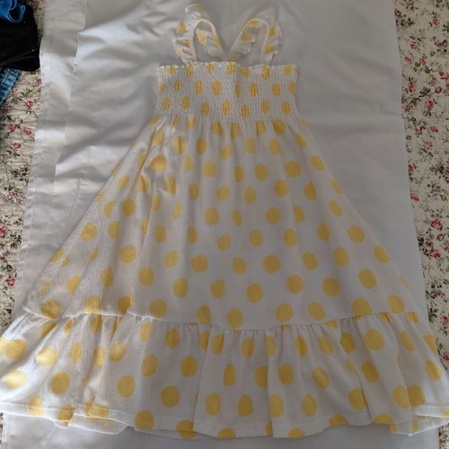 Orchestra dress like new, long, size 116 cm, white and yellow