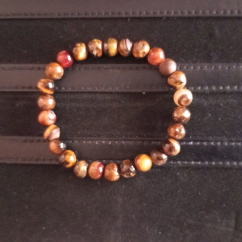 Bracelet with Tiger's Eye Semiprecious Stones like new, brown