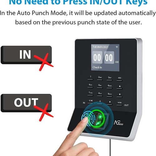 NGTeco Time Clock W2 Fingerprint Attendance Terminal new