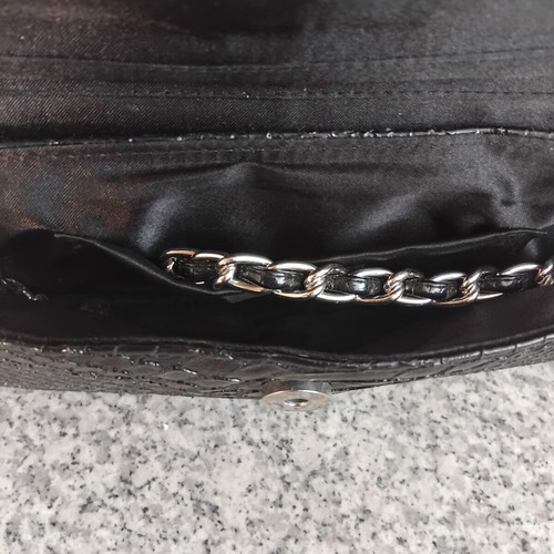 Vintage clutch bag black snakeskin used