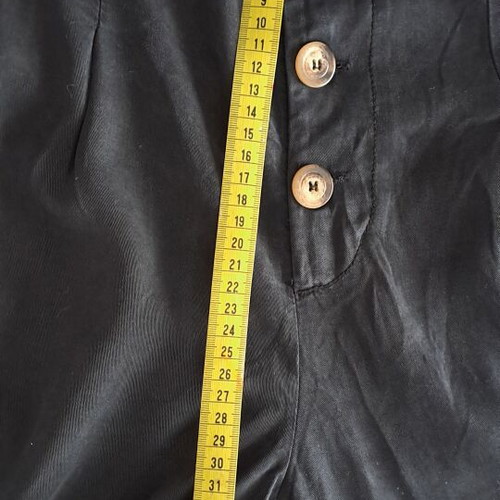 ZARA TRF Black Lyocell Button-Front Pleated Culottes, Size S