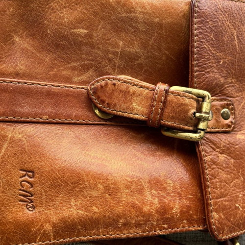 RCM leather shoulder bag used, brown