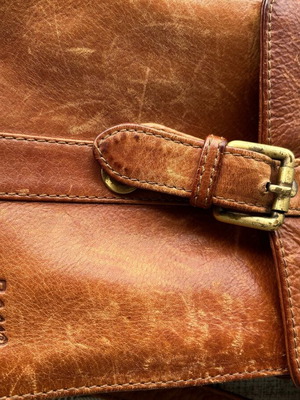 RCM leather shoulder bag used, brown
