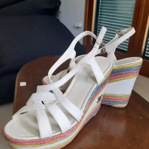 Laura Biagiotti leather colorful sandals used, size 39