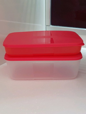 Tupperware rectangular containers new, 2 pieces, 1.5 liter and 700 ml
