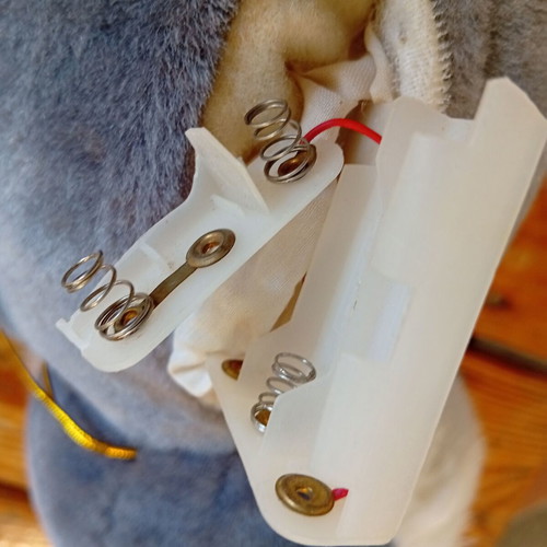 Plush rabbit used with broken mechanism