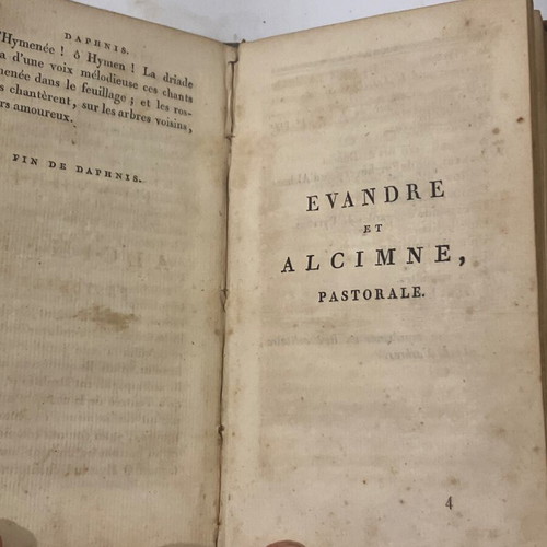 French books 3 volumes used, OEUVRES COMPLETES DE SALOMON GESSNER 1807