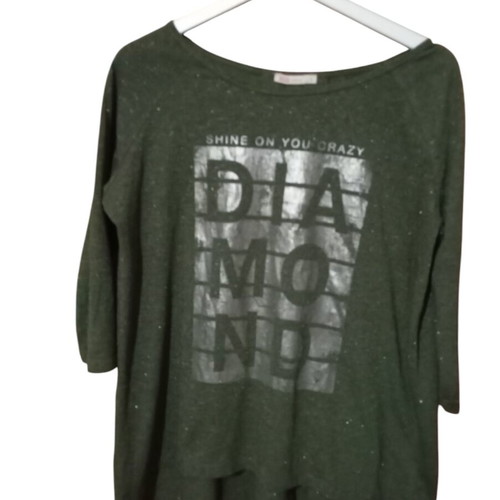 Bsb women's blouse with glitter, like new, oversize green