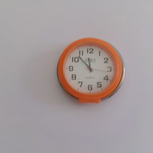 Pocket watch new, analog, 50mm, orange, convertible to desk clock