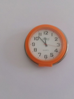 Pocket watch new, analog, 50mm, orange, convertible to desk clock