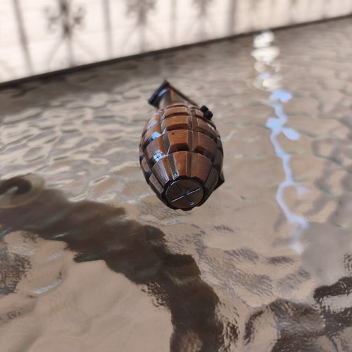 Grenade Keychain with Laser Light new, beige A.P.C.