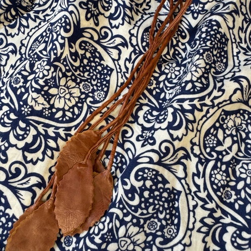 Playsuit printed short romper like new, blue white with leather straps