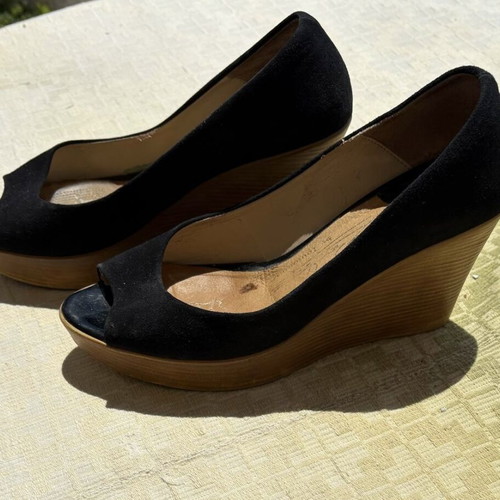 Summer platform shoes like new, black, size 38.5