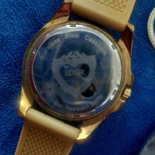 Loisir women's watch like new, beige silicone strap, 3atm waterproof
