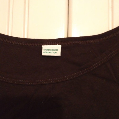 Benetton tank top cotton t-shirt used, brown, size M