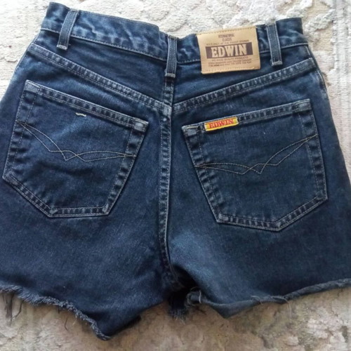 Edwin vintage women's denim shorts XS used, dark blue