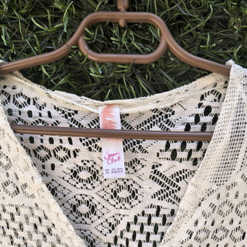 Summer knitted women's pareo like new, size S, white