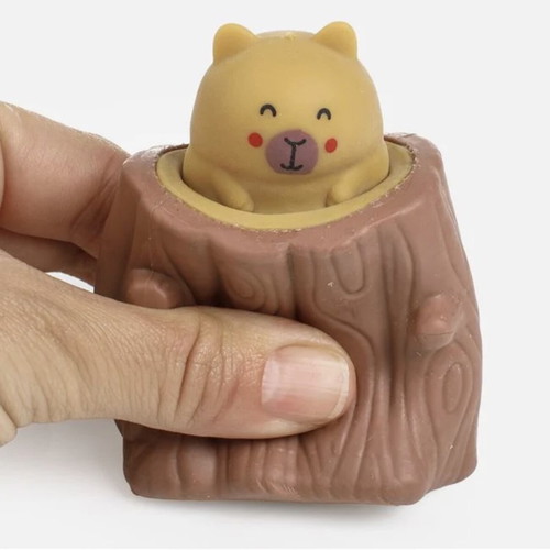 Pop Up Stress Relief Toy Tree Stump with Capybara 6cm new